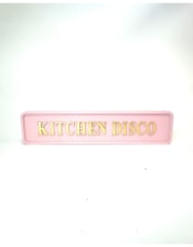 Pink & Gold "Kitchen Disco" Wall Sign