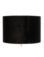 Black Velvet 40cm Cylinder Shade w/ Gold Inner Lining