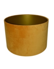 Yellow Ochre 40cm Velvet Cylinder Shade w/ Gold Inner Lining