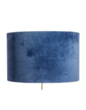Light Royal Blue 40cm Velvet Cylinder Shade w/ Gold Inner Lining