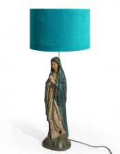 "Ocean" Velvet 40cm Cylinder Shade w/ Gold Inner Lining