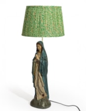 Green "Willow" Gathered / Pleated 40cm Lampshade