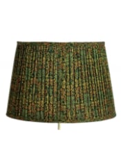 Green "Flower Garden" Gathered / Pleated 40cm Lampshade