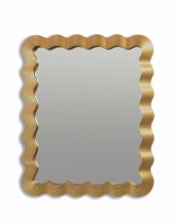 Rectangular Gold "Wave" Wall Mirror
