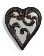 Antique Black "Heart" Mirrored Wall Ornament