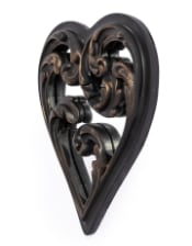 Antique Black "Heart" Mirrored Wall Ornament