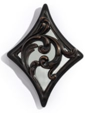 Antique Black "Diamond" Mirrored Wall Ornament