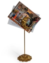 Gold "Moon" Magnetic Card / Photo Holder on Stand