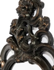 Antiqued Black Ornate French Wall Mirror