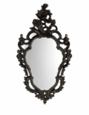 Antiqued Black Ornate French Wall Mirror