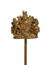 Gold "Coat of Arms" Magnetic Card / Photo Holder on Stand