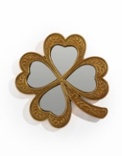 Antiqued Mirrored "4 Leaf Clover" Wall Decor