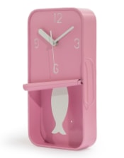 Pink Metal Sardine Tin Pendulum Wall Clock