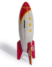 Cast Iron Rocket Ship Coin Bank