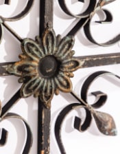 Antique Black Gothic Cross Wall-Mounted Candle Holder