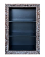 Large Antiqued Ornate Wooden Wall Shelf Unit