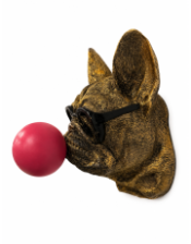 Gold Pug Dog Bubblegum Wall Head