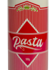 Large Ceramic Red/White Pasta Cylinder Storage Jar / Vase