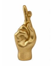 Gold "Fingers Crossed" Hand Figure