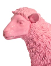 Medium Bright Pink Sheep Figure