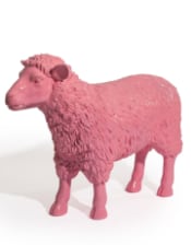 Large Bright Pink Sheep Figure