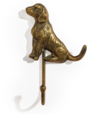 Antique Gold Sitting Dog Coat Hook (to be bought in qtys of 6)