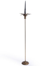 Antique Gold Large Floor Standing Palm Tree Candle Holder