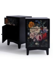 A Pair of Boho Floral Bedside Tables