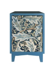 A Pair of Blue "Acanthus" Floral Bedside Tables