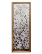 Large Rectangular Gold-Framed Roku Garden Wall Mirror