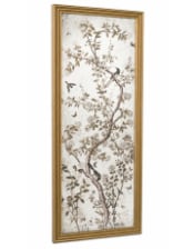 Large Rectangular Gold-Framed Roku Garden Wall Mirror