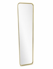 Slim Rectangular Gold Metal Flare-Framed Broadway Wall Mirror