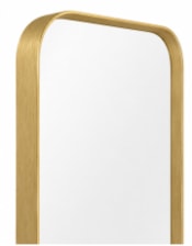 Slim Rectangular Gold Metal Flare-Framed Broadway Wall Mirror