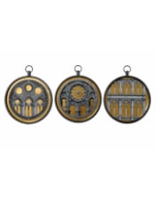 Set of 3 Metal-Framed Neoclassical Architecture Wall Art Prints