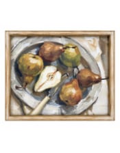 Farmhouse "Pear Bowl" Still Life Framed Print w/ Glass