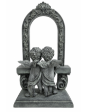 Verdigris Mirror w/ Cherubs Garden Ornament