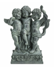 Verdigris Cherub Trio Garden Ornament
