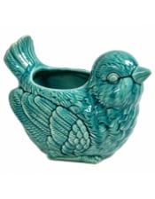 Turquoise Glazed Bird Ceramic Planter