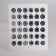 StageStore Silver Numbers Round Self Adhesive - 5 sets of 1 to 12