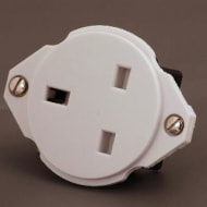 Contactum 1395 13A Round Panel Socket 1 Gang - White