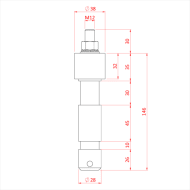 Doughty T73100 TV Spigot Steel 28mm M12 Diagram Stage Electrics