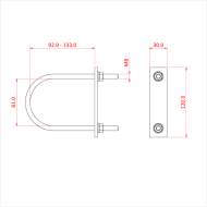 Doughty T30200 Pipe to Pipe 48mm U-Bolt Plate Diagram Stage Electrics
