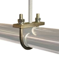 Doughty T33400 U Bolt 48mm with M10 Threaded Plate Silver Stage Electrics