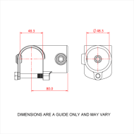 Doughty T13500 Pipeclamp 48mm Tube Clamp On Tee Dimensions Stage Electrics