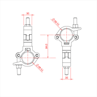 Doughty T58098 Lightweight Slimline Swivel Coupler Dimension Stage Electrics