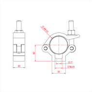 Doughty T58080 Lightweight Slimline Half Coupler Zinc Dimensions Stage Electrics