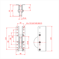 Doughty T63775 Six Track Straight Return Pulley Dimensions Stage Electrics