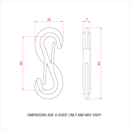 Doughty T63796 10 x Six Track Nylon Twin Hooks Dimensions Stage Electrics