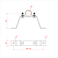 Doughty T33310 48mm Pipe to Wall Bracket 100mm Dimension Stage Electrics