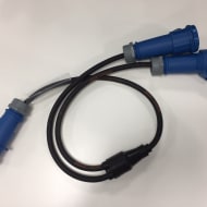 StageCable 16A 240V Plug to 2 x 16A Sockets Parallel Y Splitter